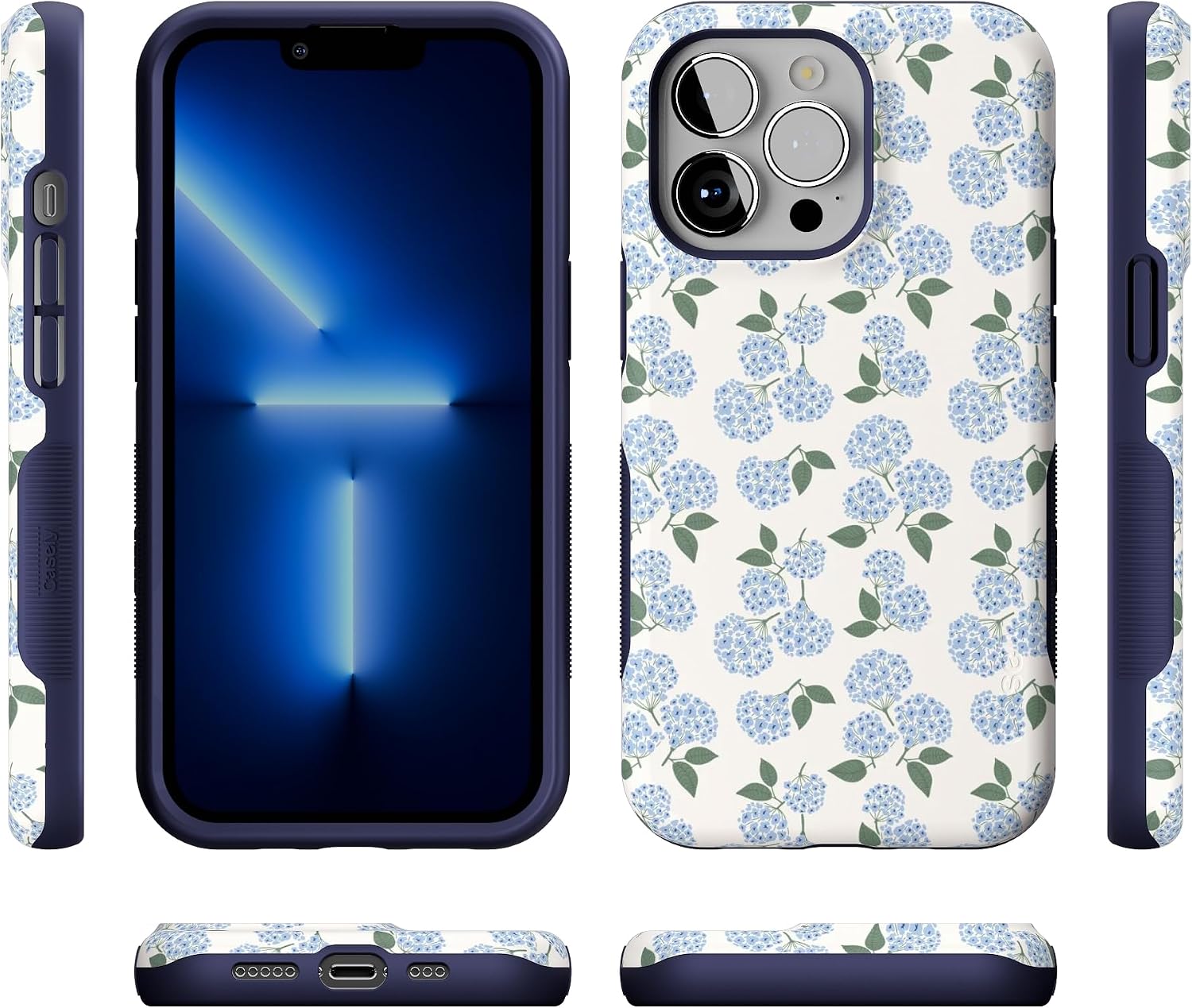71XffeXQX4L._AC_SL1500_ Casely iPhone 13 Pro Case | Nantucket Cottage | Blue Hydrangea | Bold Protective Design | Compatible with MagSafe