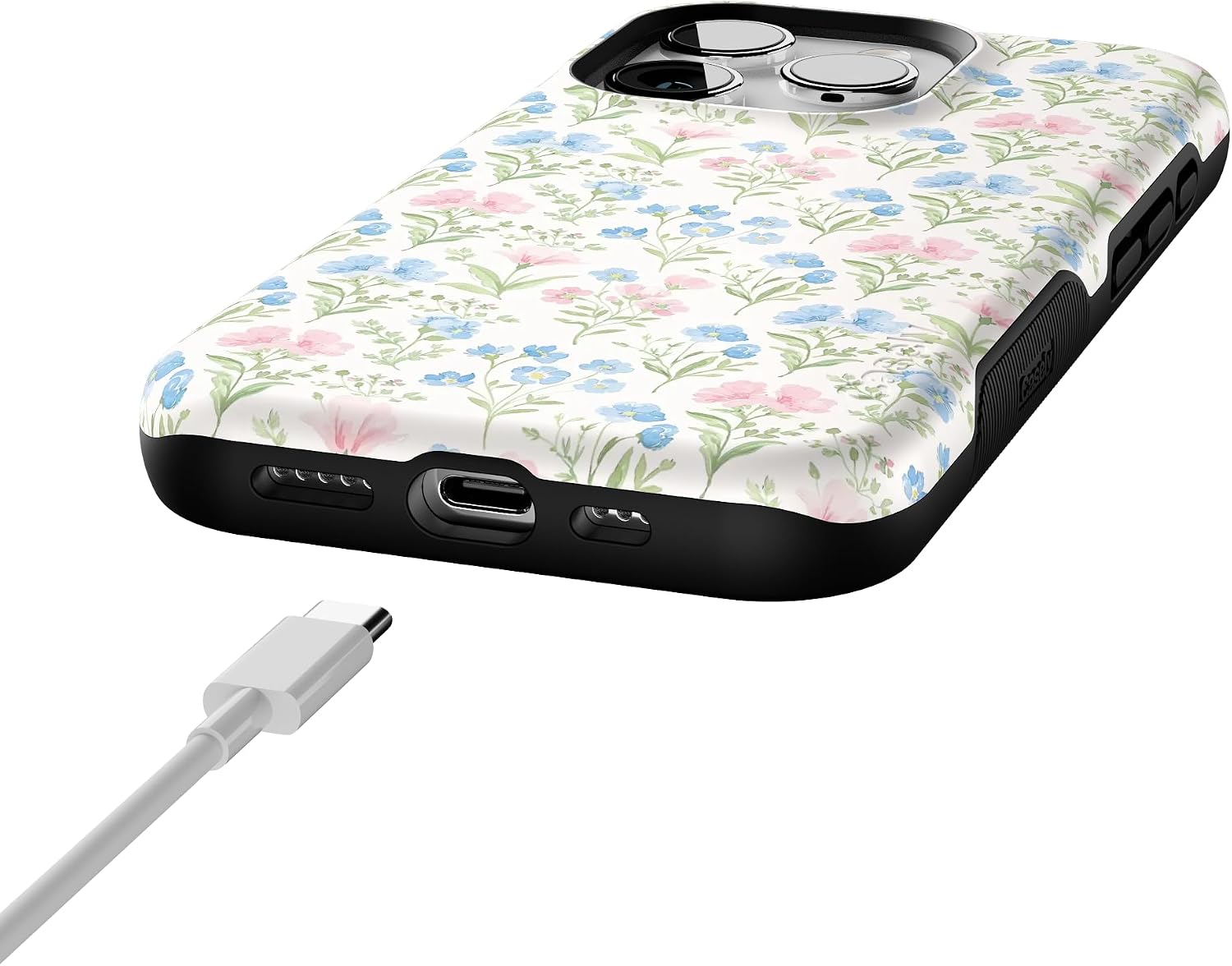 71XjiHhdCuL._AC_SL1500_ Casely iPhone 15 Pro Case | Sunday Best | Pastel Garden | Bold Protective Design | MagSafe Compatible Design