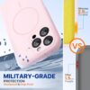 Miracase Magnetic for iPhone 16 Pro Case, [Soft Anti-Scratch Microfiber Lining], Compatible with MagSafe, Liquid Silicone Case Shockproof Drop Protection Phone Case for 16 Pro,Sand Pink