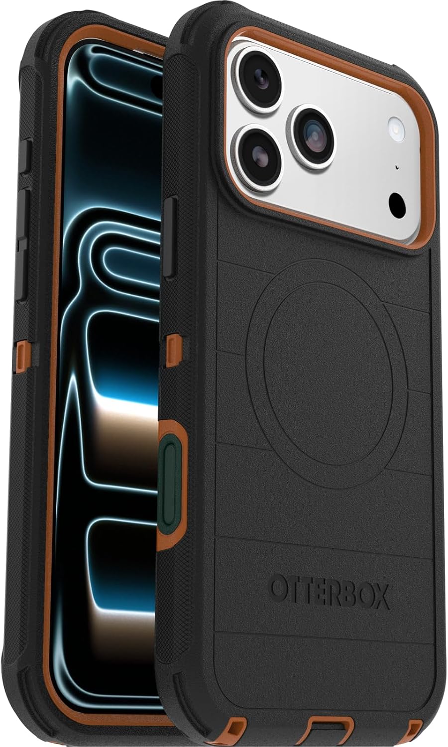 71YRD5Tf29L._AC_SL1500_ OtterBox iPhone 17 Pro Max (Only) - Defender Series Case - Black Chateau (Black & Orange) - Snaps on MagSafe - Tough - Rugged & Durable