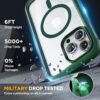 71YbyF-C3QL._AC_SL1500_ Miracase Magnetic for iPhone 14 Pro Case 6.1 inch, (Compatible with MagSafe) Upgrade Full-Body Clear Phone Bumper Case with Built-in 9H Tempered Glass Screen Protector, Magnetic Acacia Green