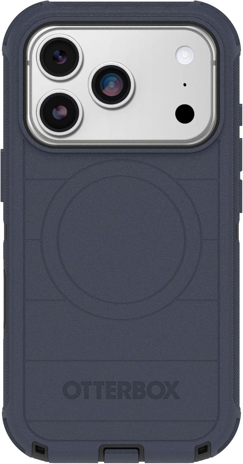 71YgUbxCuKL._AC_SL1500_ OtterBox iPhone 17 Pro (Only) - Defender Series Case - Vintage Indigo Dream (Blue & Black) - Snaps on MagSafe - Tough - Rugged & Durable