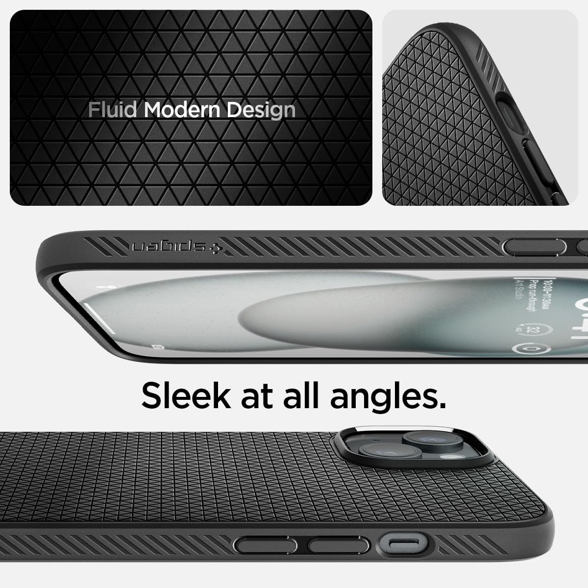 Spigen Liquid Air Designed for iPhone 15 Plus Case (2023) [Military-Grade Protection] - Matte Black