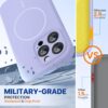 Miracase Magnetic for iPhone 15 Pro Case, [Soft Anti-Scratch Microfiber Lining], Compatible with MagSafe, Liquid Silicone Shockproof Drop Protection Phone Case for 15 Pro, Light Purple