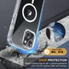 Miracase for iPhone 13 Case 6.1'', [Bubble Free] Full-Body Bumper Phone case with Built-in Full Glass Screen,No Gap,Compatible with MagSafe,Drop Proof 13 Cover,Clear Glitter