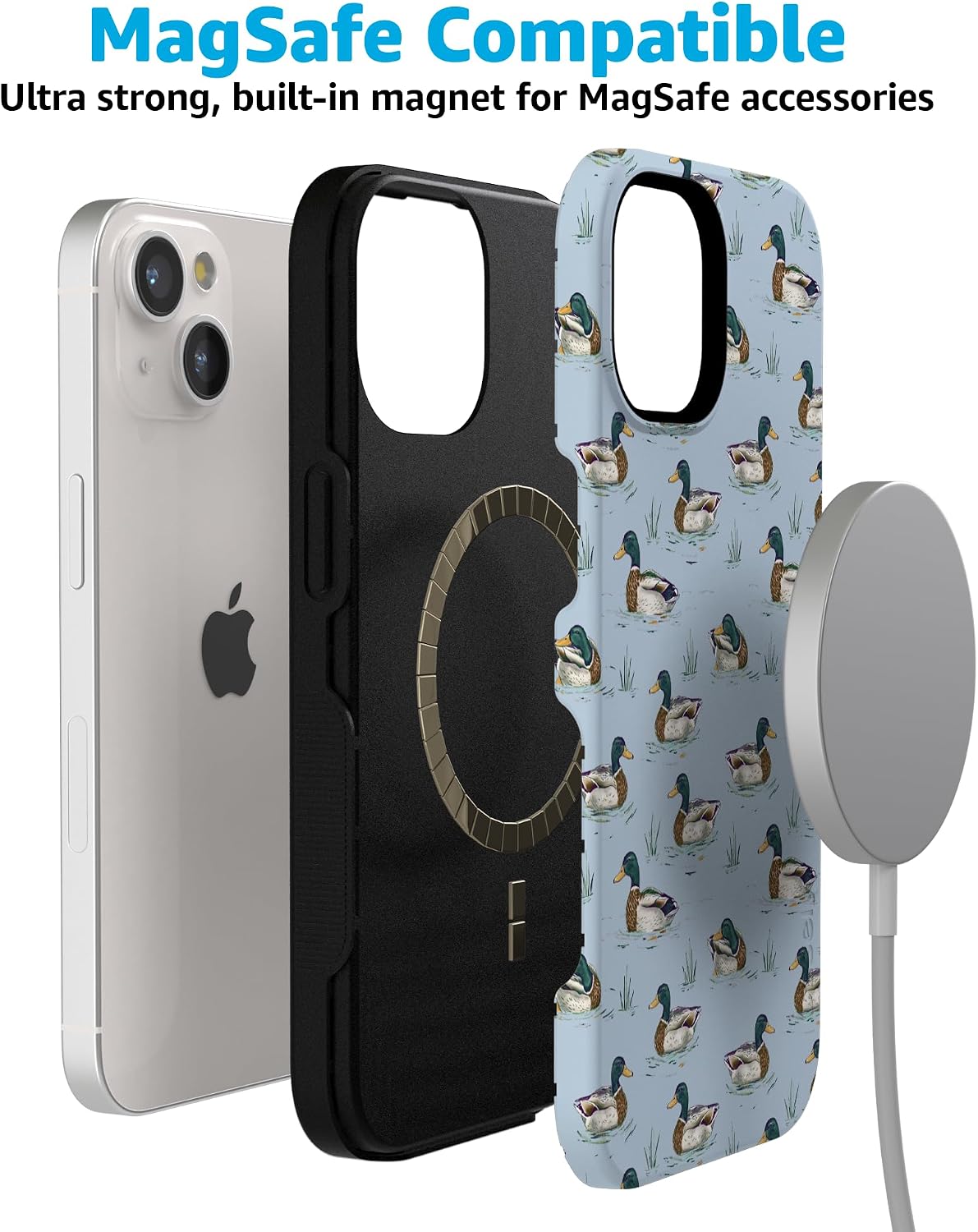 71ZWcIn6A4L._AC_SL1500_ Casely iPhone 15 Plus Case | Blue Mallard & Co. | The Boyfriend Collection | Bold Protective Design | Compatible with MagSafe