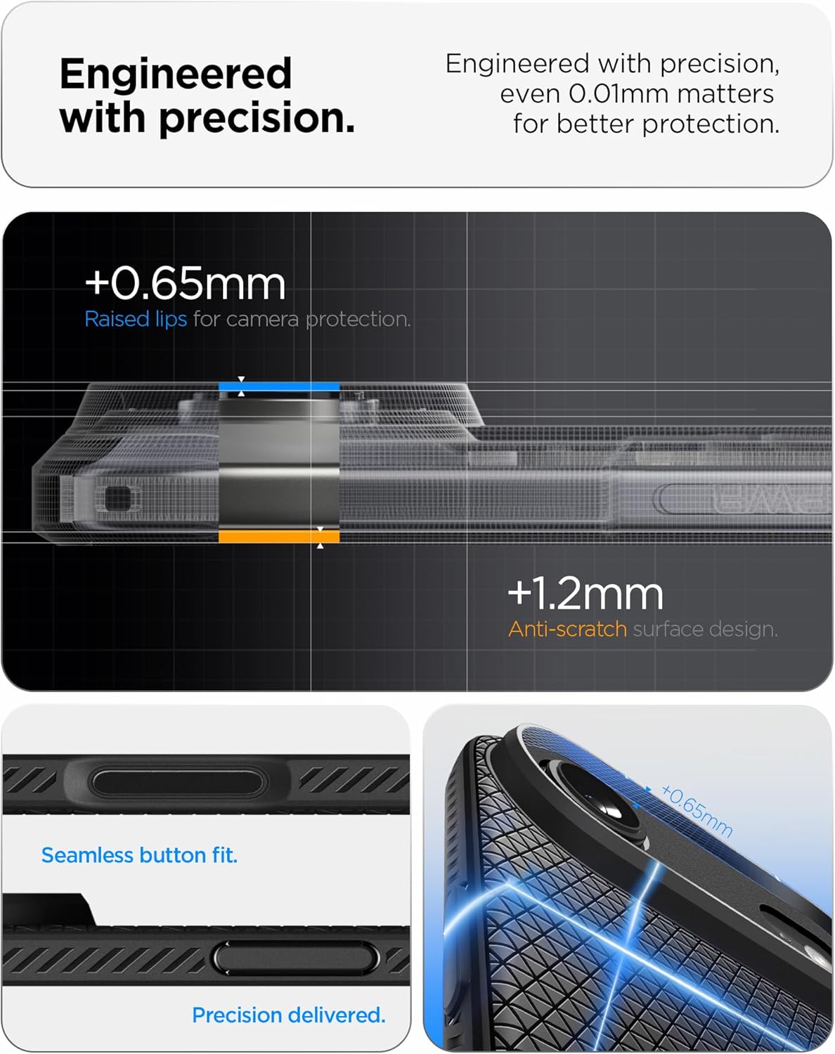 Spigen for iPhone Air Case, Liquid Air [TPU Covered Camera Control] [No Magnet Ring] [Military-Grade Protection] - Matte Black