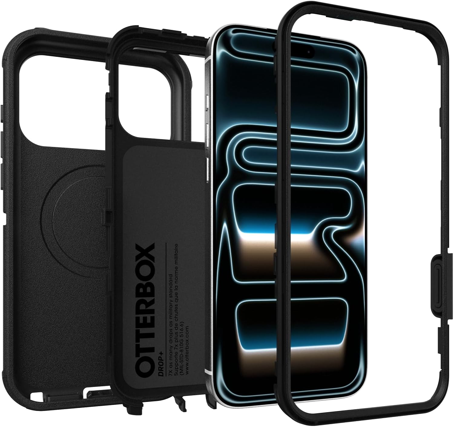 OtterBox iPhone 17 Pro Max Defender Pro Series Case - Black - Tough, Rugged & Durable iPhone Case, Snaps on MagSafe