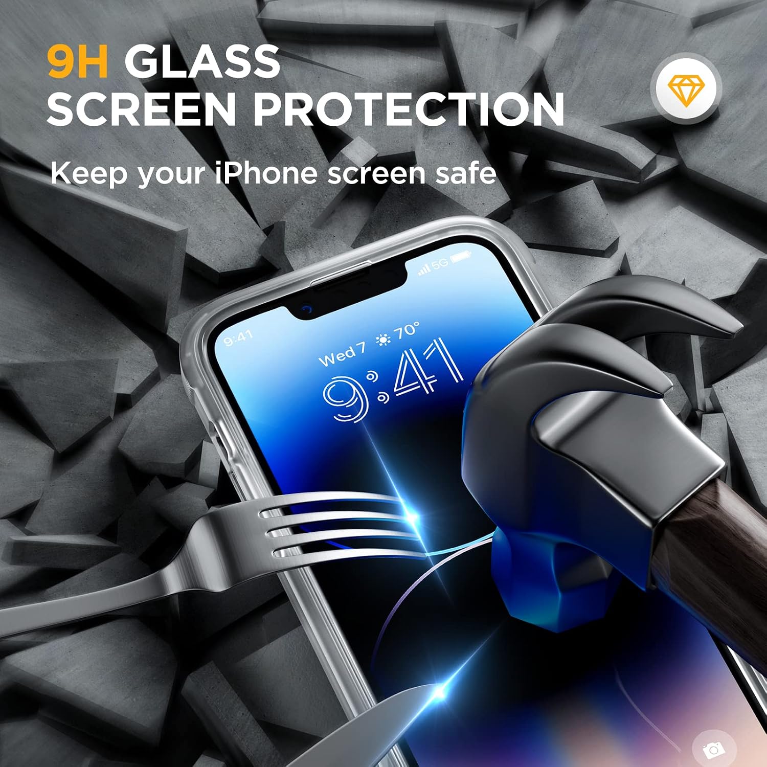 71b98OxZdQL._AC_SL1500_ Miracase Glass Series Designed for iPhone 14 Pro Max Case 6.7 Inch, Upgrade Full-Body Magnetic Case with Built-in 9H Tempered Glass Screen Protector, with Camera Lens Protector, Frosted Clear