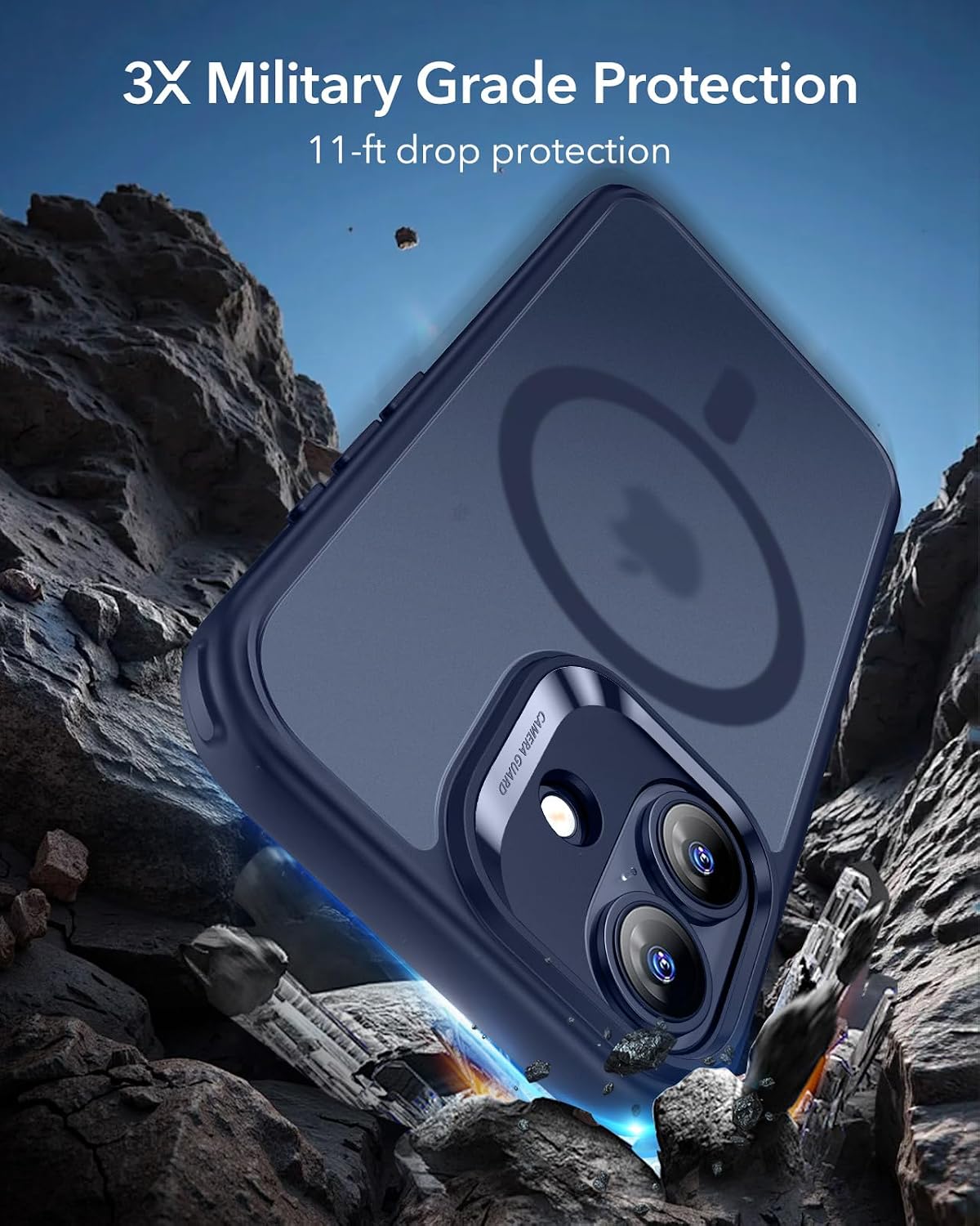 71bISBxjGL._AC_SL1500_ ESR for iPhone 17 Case, Camera Control Cover, Compatible with MagSafe, Shockproof Military-Grade Protection, Magnetic Phone Case for iPhone 17, Classic Hybrid Case, Frosted Blue