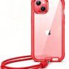 71bZB44nIWL._AC_SL1500_ Miracase Compatible with iPhone 13 mini Crossbody & Lanyard Cases Neck Strap Adjustable Shockproof Drop Protection Phone Cover, Red