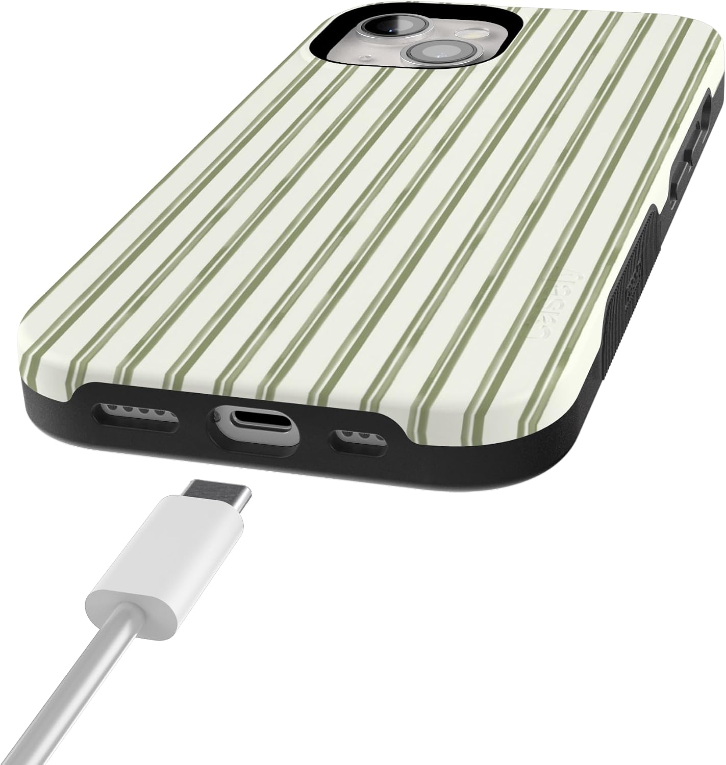 71bZWQX96oL._AC_SL1500_ Casely iPhone 15 Case | Linen Stripe | The Boyfriend Collection | Bold Protective Design | Compatible with MagSafe