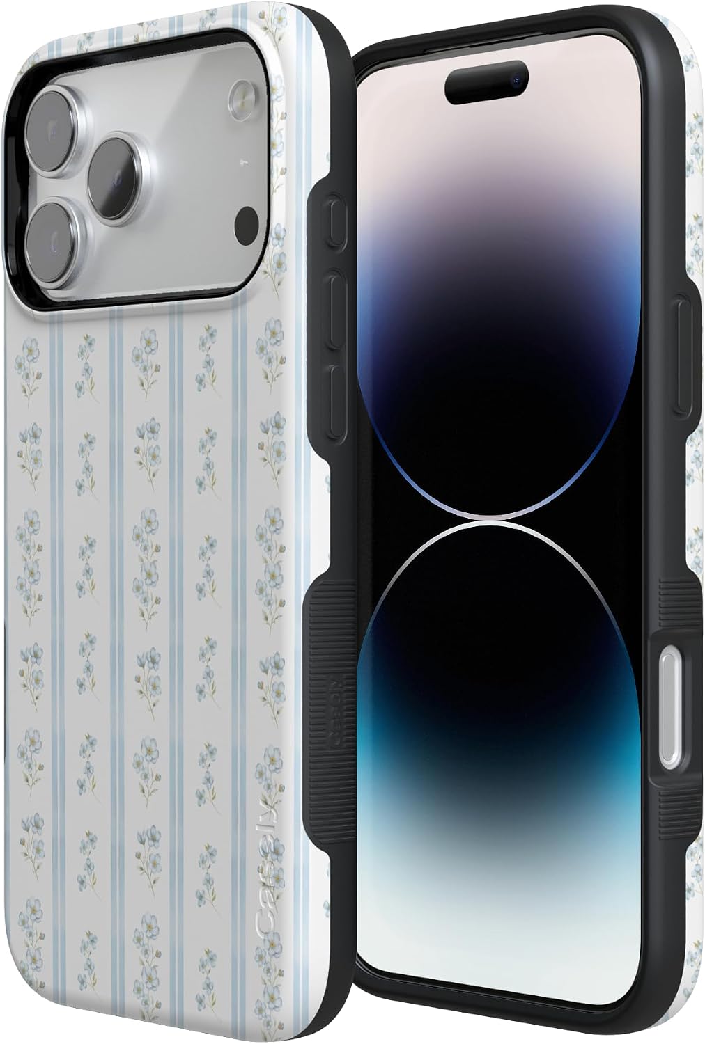 71bhn32goL._AC_SL1500_ Casely iPhone 17 Pro Max Case | Cottage Stripe | Blue Floral | Bold Protective Design | Compatible with MagSafe