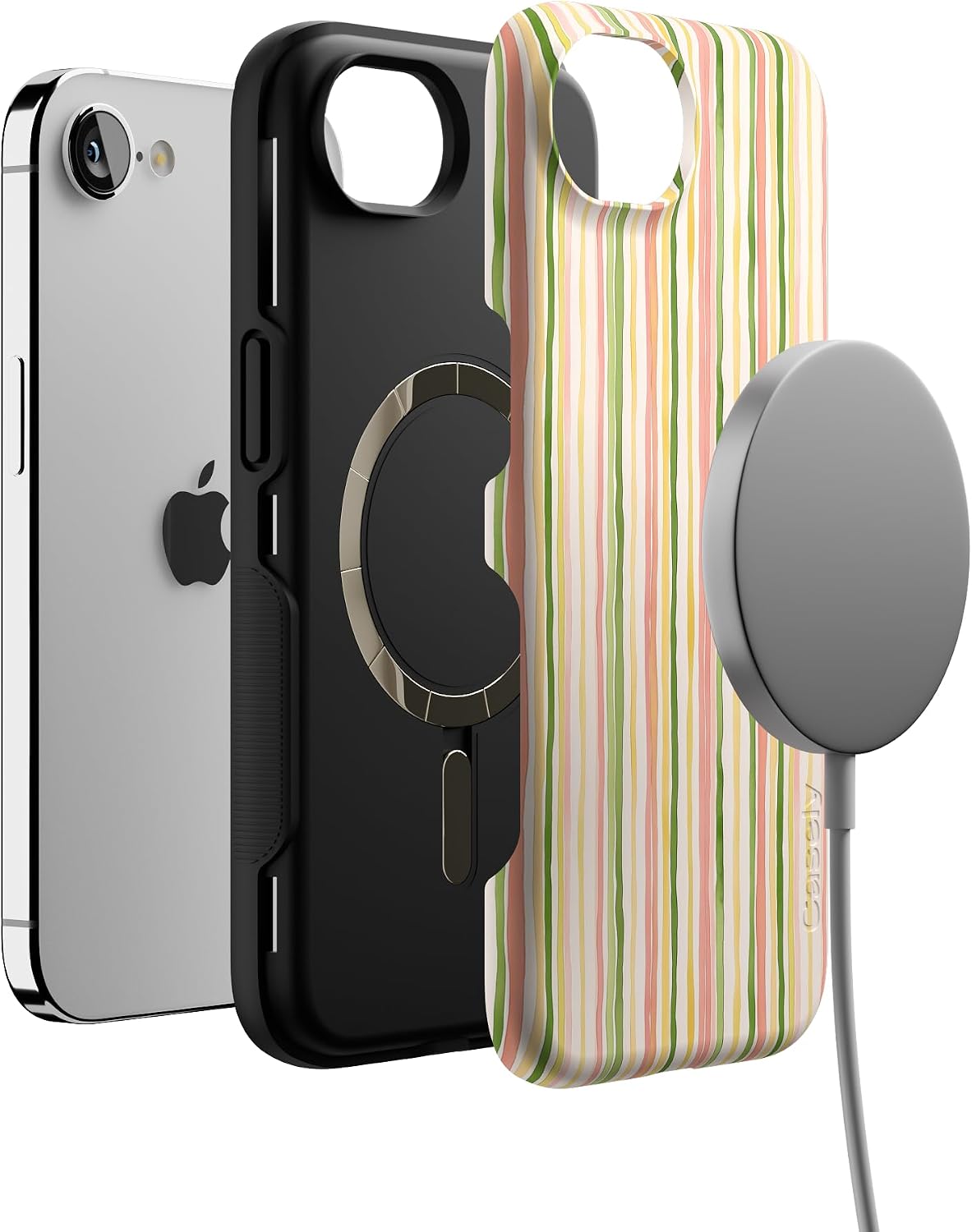 71cBeOy3OcL._AC_SL1500_ Casely iPhone 17e Case | Sweet Stripes | Rainbow Pastel | Bold Protective Design | Compatible with MagSafe