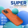 Miracase Magnetic for iPhone 13 Pro Max Case, [Soft Anti-Scratch Microfiber Lining], Compatible with MagSafe, Liquid Silicone Shockproof Drop Protection Phone Case for 13 Pro Max, Orange