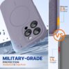 Miracase Magnetic for iPhone 16 Pro Max Case, [Soft Anti-Scratch Microfiber Lining], Compatible with MagSafe, Liquid Silicone Case Shockproof Drop Protection Phone Case for 16 ProMax,Lavender Gray