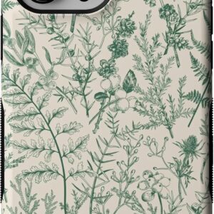Casely iPhone 13 Pro Max Case | Green Floral | Sage Garden | Bold Protective Design | Compatible with MagSafe