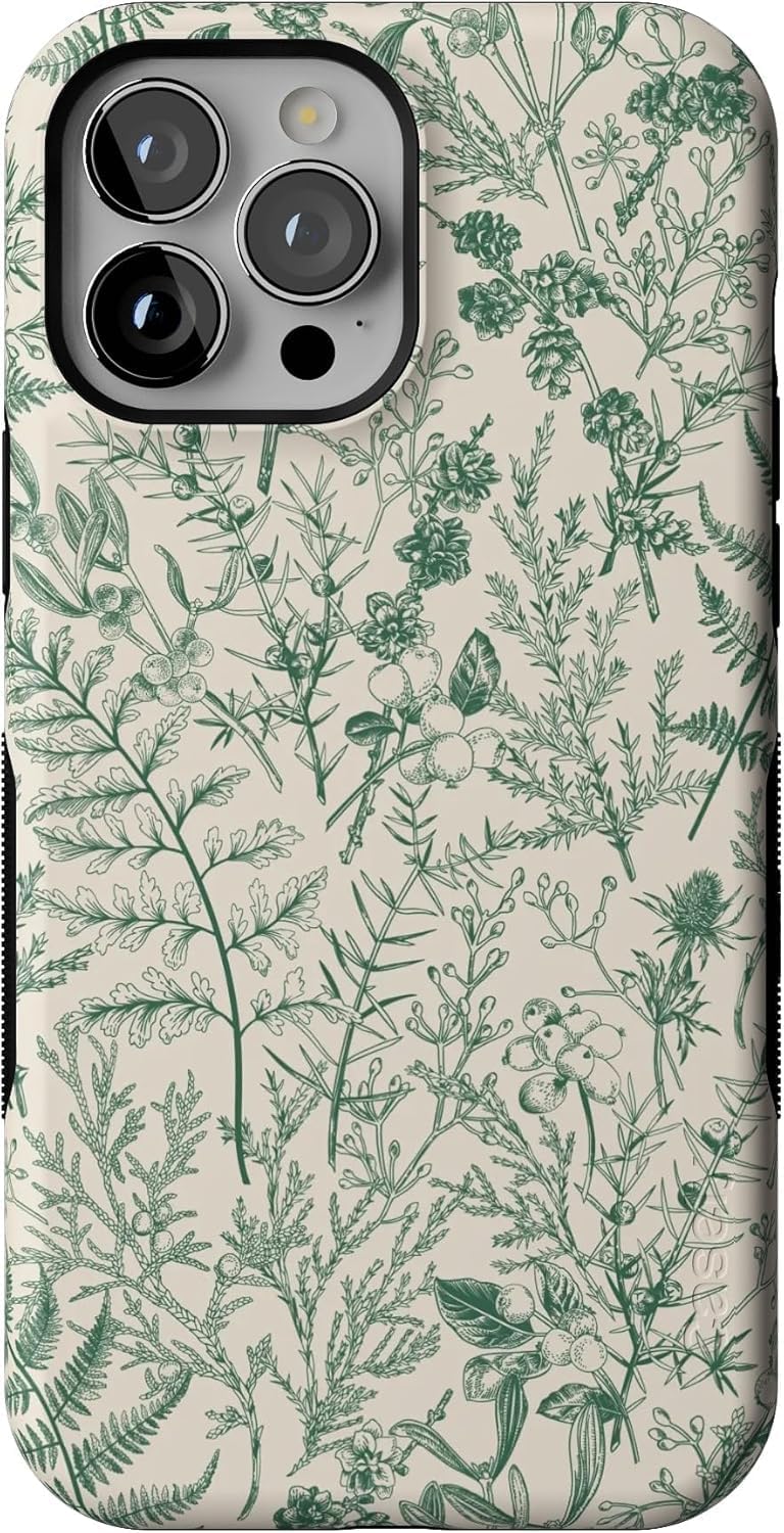 71dqsIlFqGL._AC_SL1500_ Casely iPhone 13 Pro Max Case | Green Floral | Sage Garden | Bold Protective Design | Compatible with MagSafe