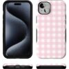 71e2dnsxxyL._AC_SL1500_ Casely iPhone 15 Plus Case | Pink Plaid | Sunday Best | Bold Protective Design | Compatible with MagSafe