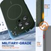 Miracase Magnetic for iPhone 16 Pro Max Case, [Soft Anti-Scratch Microfiber Lining], Compatible with MagSafe, Liquid Silicone Case Shockproof Drop Protection Phone Case for 16 ProMax,Dark Green