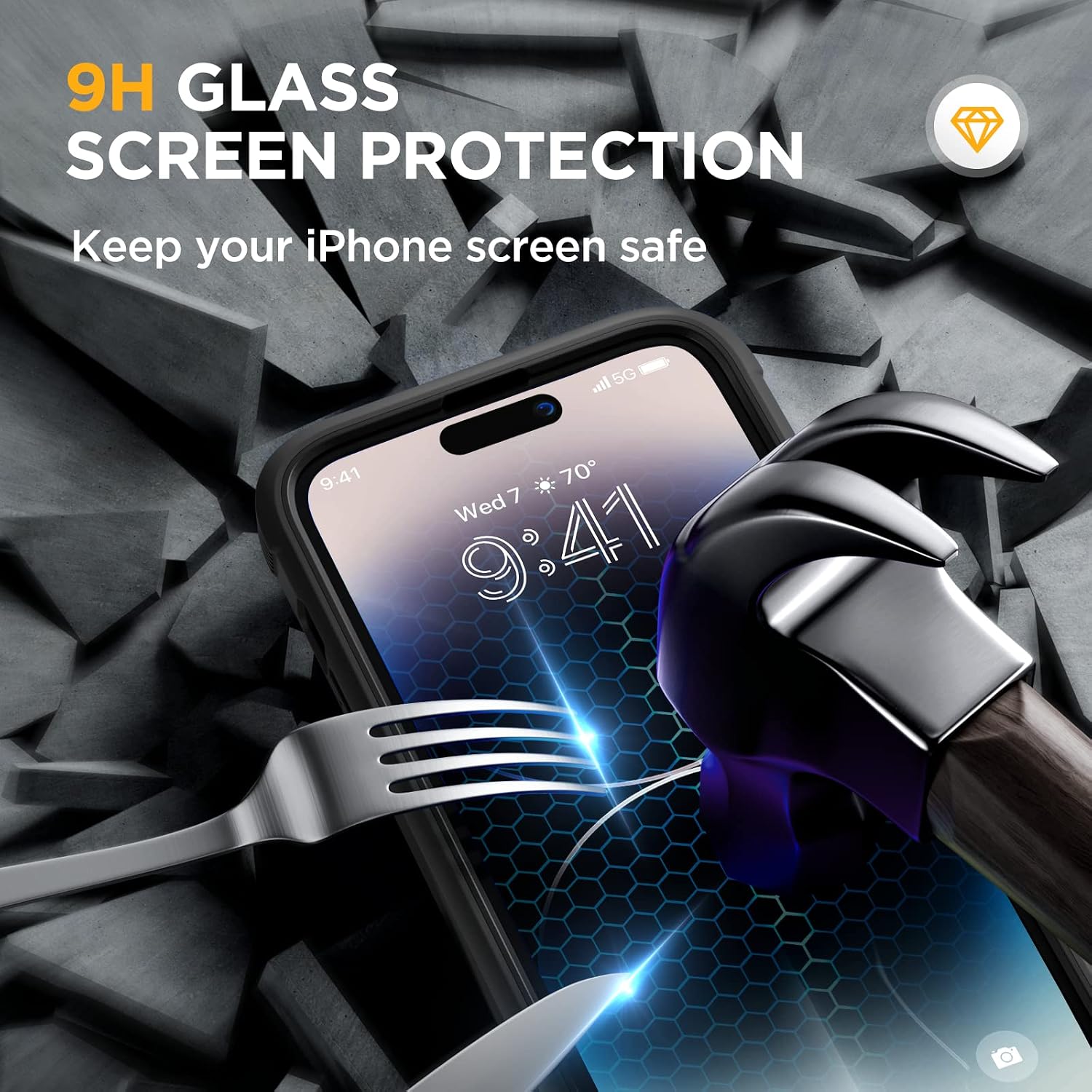 71ex8NC-XdL._AC_SL1500_ Miracase Glass Series Designed for iPhone 14 Pro Max Case 6.7 Inch, Upgrade Full-Body Magnetic Case with Built-in 9H Tempered Glass Screen Protector, with Camera Lens Protector, Magnetic Black
