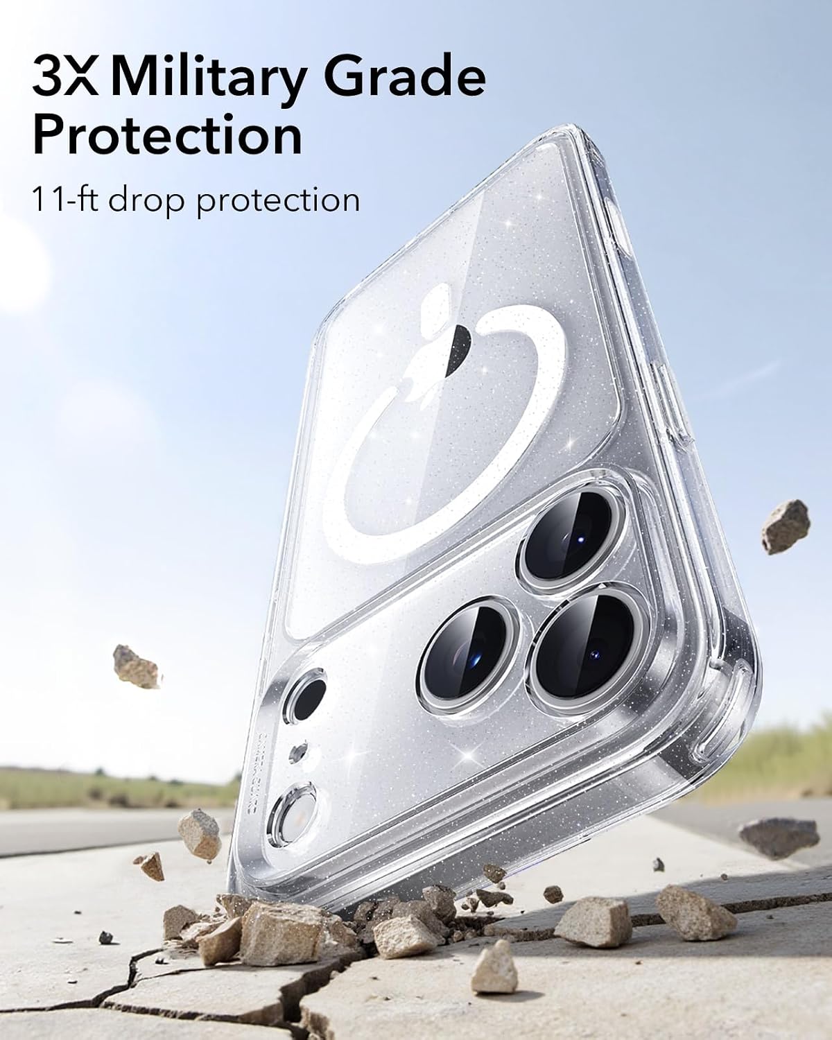 ESR for iPhone 17 Pro Max Case, Camera Control Cover, Compatible with MagSafe, Shockproof Military-Grade Protection, Magnetic Phone Case for iPhone 17 Pro Max, Classic Hybrid Case, Clear Shimmer