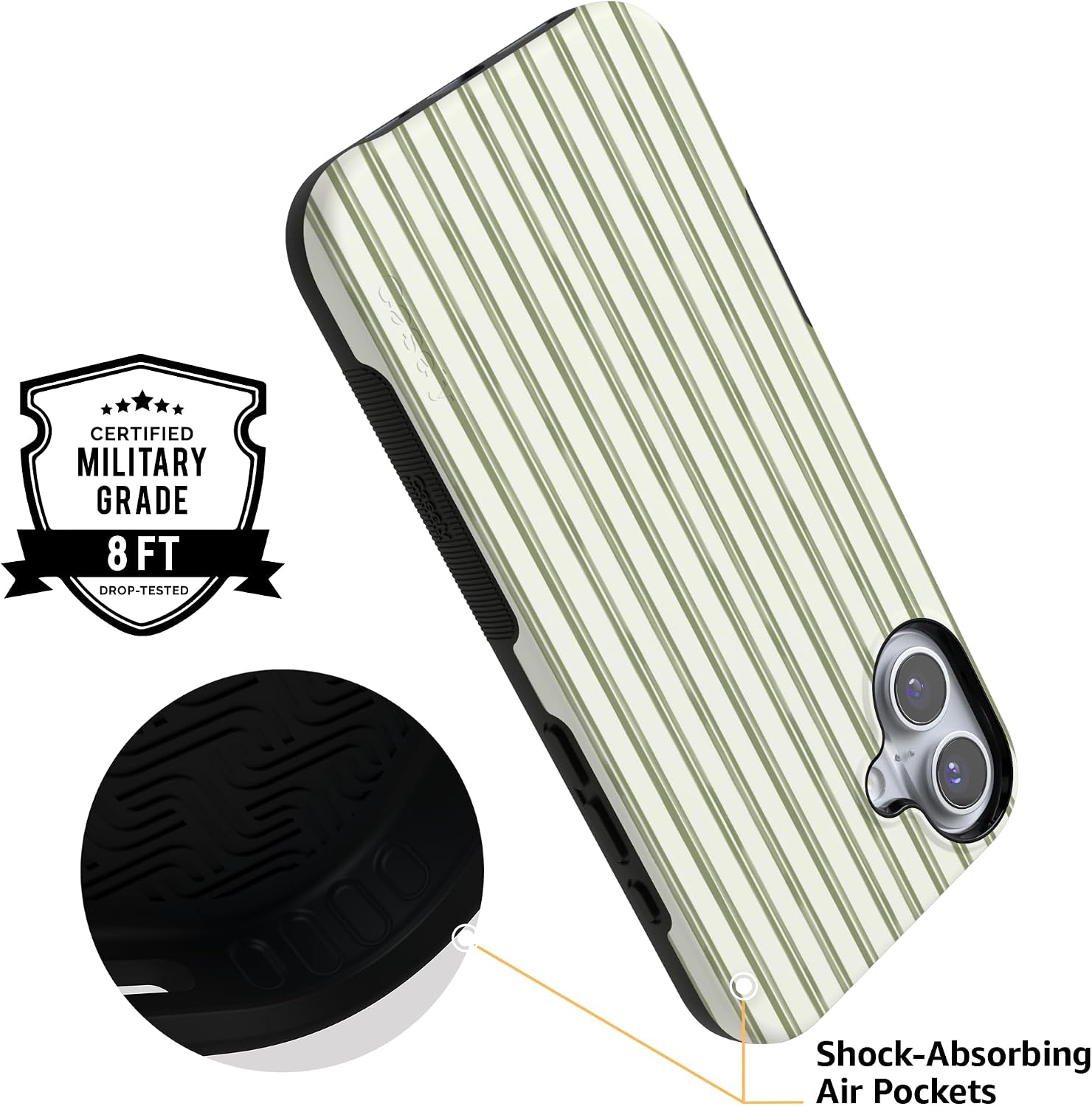 71f3jDSrETL._AC_SL1500_ Casely iPhone 16 Case | Linen Stripe | The Boyfriend Collection | Bold Protective Design | Compatible with MagSafe