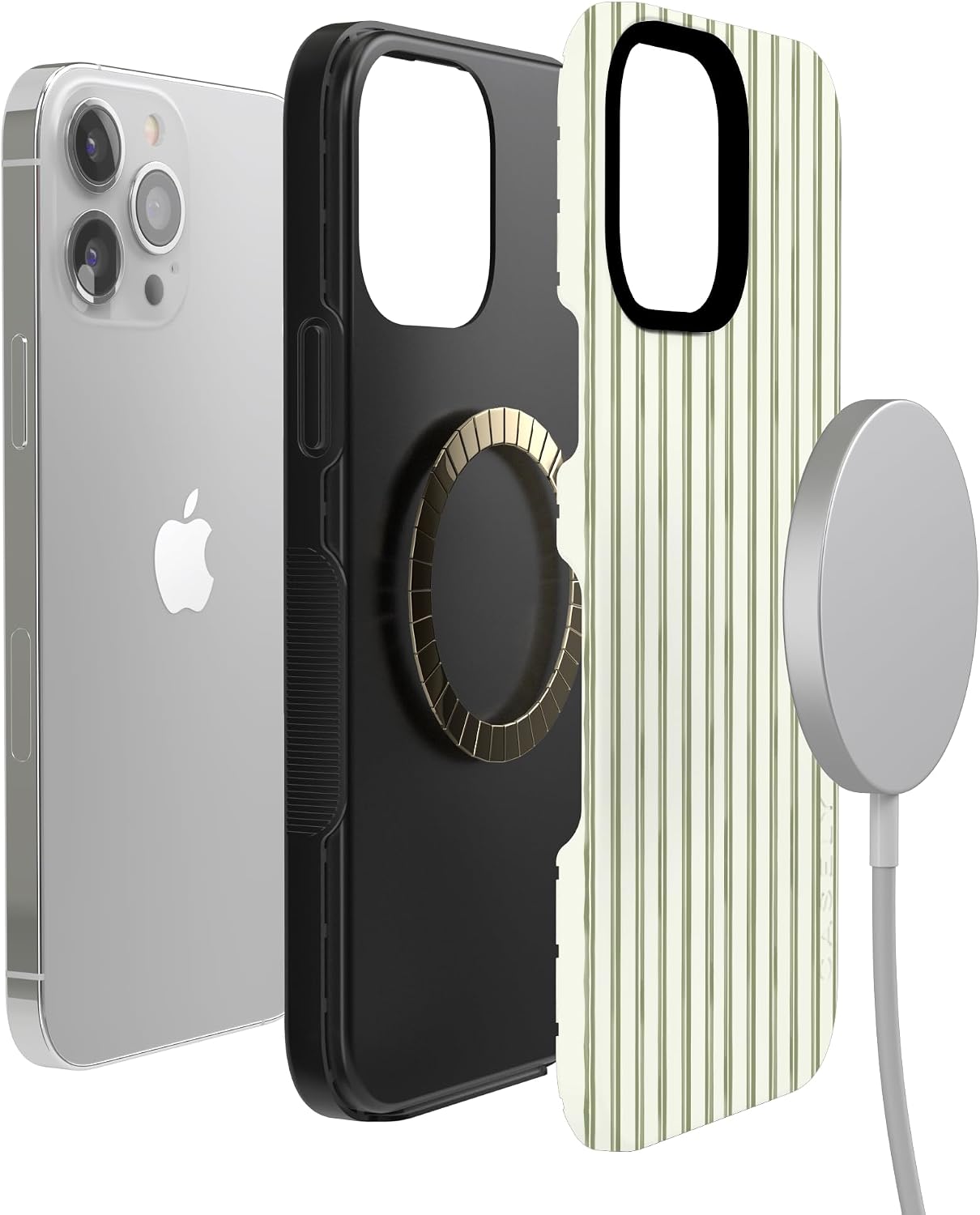 71fJZ4xVKeL._AC_SL1500_ Casely iPhone 13 Pro Case | The Boyfriend Collection | Linen Stripe | Bold Protective Design | Compatible with MagSafe