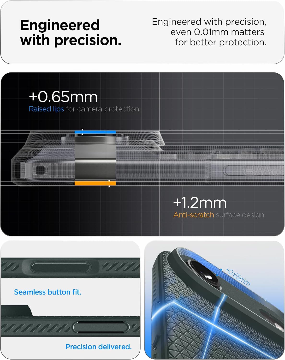 Spigen for iPhone Air Case, Liquid Air [TPU Covered Camera Control] [No Magnet Ring] [Military-Grade Protection] - Abyss Green