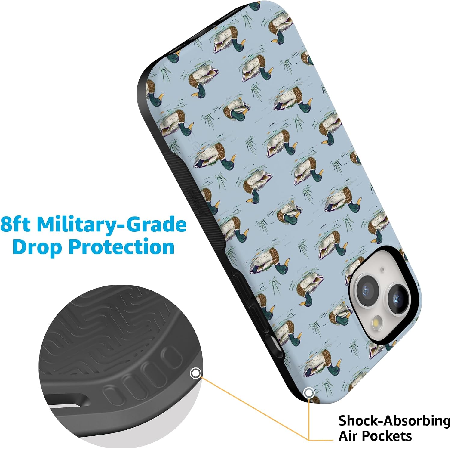 71fYoPqEsIL._AC_SL1500_ Casely iPhone 15 Plus Case | Blue Mallard & Co. | The Boyfriend Collection | Bold Protective Design | Compatible with MagSafe