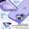 Eastinbox for iPhone 17 Case [16FT Military Grade Shockproof], Anti-Slip Anti-Scratch, Slim Translucent Frosted Matte Phone Cover, Case for i Phone17 6.3", Lightpurple