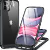71g40Tr6BpL._AC_SL1500_ Miracase Glass Series for iPhone 11 Case 6.1 inch, Upgraded Full-Body Rugged Phone Bumper Case Cover with Built-in 9H Tempered Glass Screen Protector and Camera Protector, Black