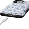 Casely iPhone 13 Pro Case | Blue Vintage Rabbits in Spring Flowers | Compatible with MagSafe | Bold Protective Design