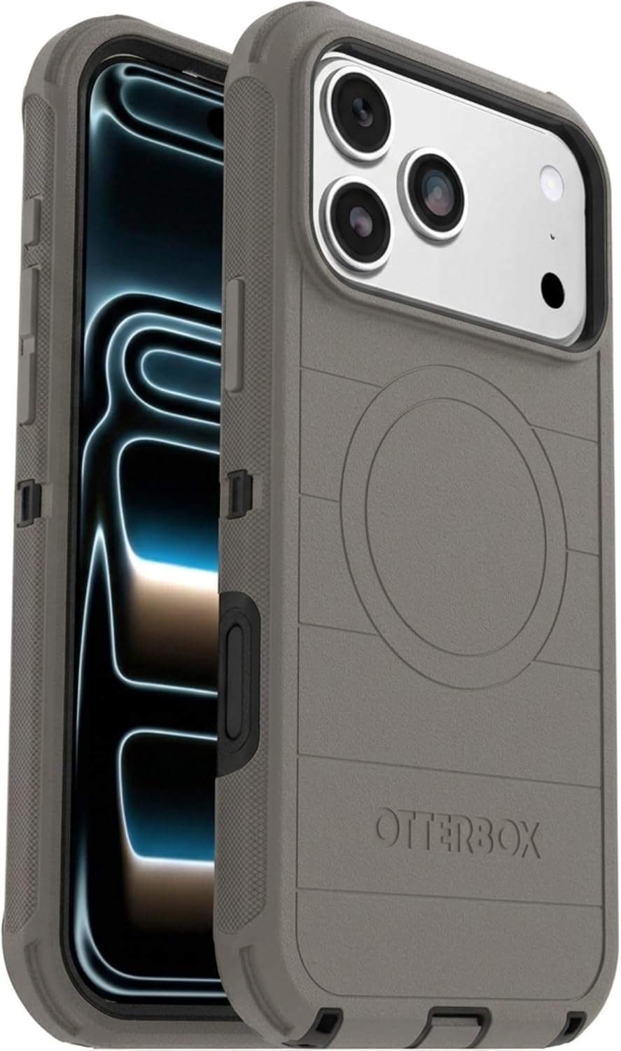 71gYwiHKUIL._AC_SL1500_ OtterBox iPhone 17 Pro Max (Only) - Defender Series Case - Dark Roast (Grey & Black) - Snaps on MagSafe - Tough - Rugged & Durable