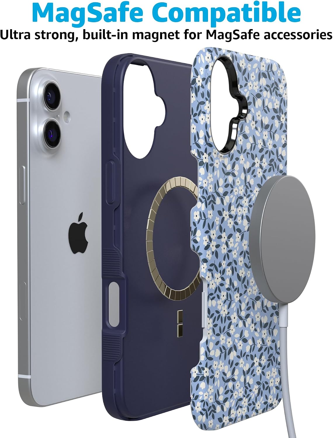 71gfzjNssJL._AC_SL1500_ Casely iPhone 16 Plus Case | Picking Daisies | Cottagecore | Bold Protective Design | Compatible with MagSafe