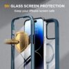 71gm7NcIAgL._AC_SL1500_ Miracase Glass Series Designed for iPhone 14 Pro Max Case 6.7 Inch, Upgrade Full-Body Magnetic Case with Built-in 9H Tempered Glass Screen Protector, with Camera Lens Protector, Storm Blue