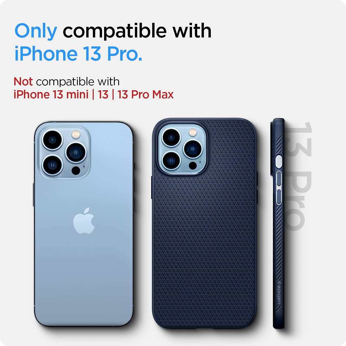 71gpQ3JSaL._AC_SL1200_ Spigen Liquid Air Designed for iPhone 13 Pro Case (2021) - Navy Blue