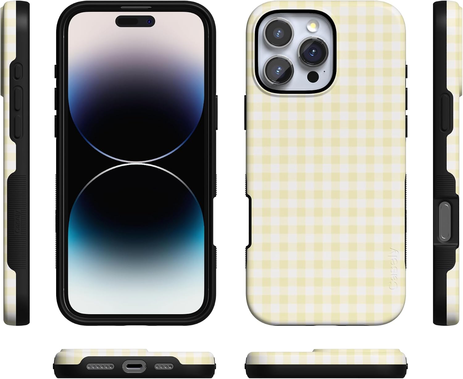 71h-QJiHOhL._AC_SL1500_ Casely iPhone 16 Pro Max Case | Pastel Picnic | Yellow Gingham | Bold Protective Design | Compatible with MagSafe