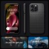 Spigen Liquid Air Designed for iPhone 15 Pro Case (2023) [Military-Grade Protection] - Matte Black