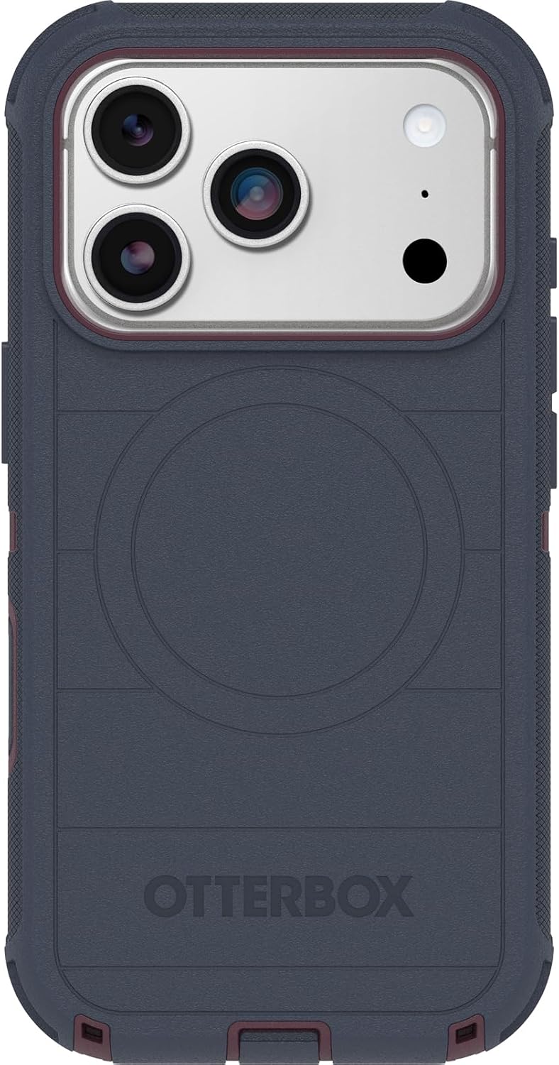 71hFJZ0EVLL._AC_SL1500_ OtterBox iPhone 17 Pro (Only) - Defender Series Case - Indigo Tulip (Blue & Purple) - Snaps on MagSafe - Tough - Rugged & Durable