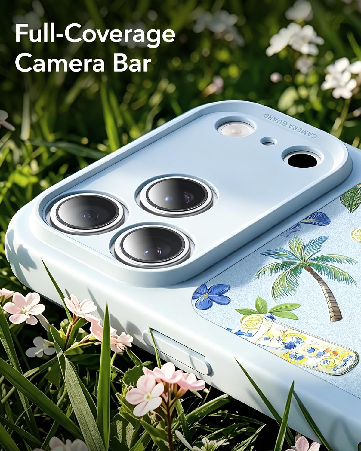 71hdRmc9ctL._AC_SL1500_ ESR for iPhone 17 Pro Case, Camera Control Cover, Compatible with MagSafe, Shockproof Military-Grade Protection, Magnetic Case for iPhone 17 Pro, Classic Hybrid, Tropical Paradise, Light Blue