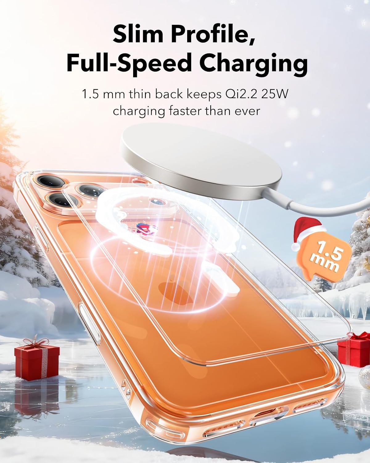 71hez4m8RvL._AC_SL1500_ ESR for iPhone 17 Pro Case, Camera Control Cover, Compatible with MagSafe, Shockproof Military-Grade Protection, Magnetic Phone Case for iPhone 17 Pro, Classic Hybrid Case, Santa Skater