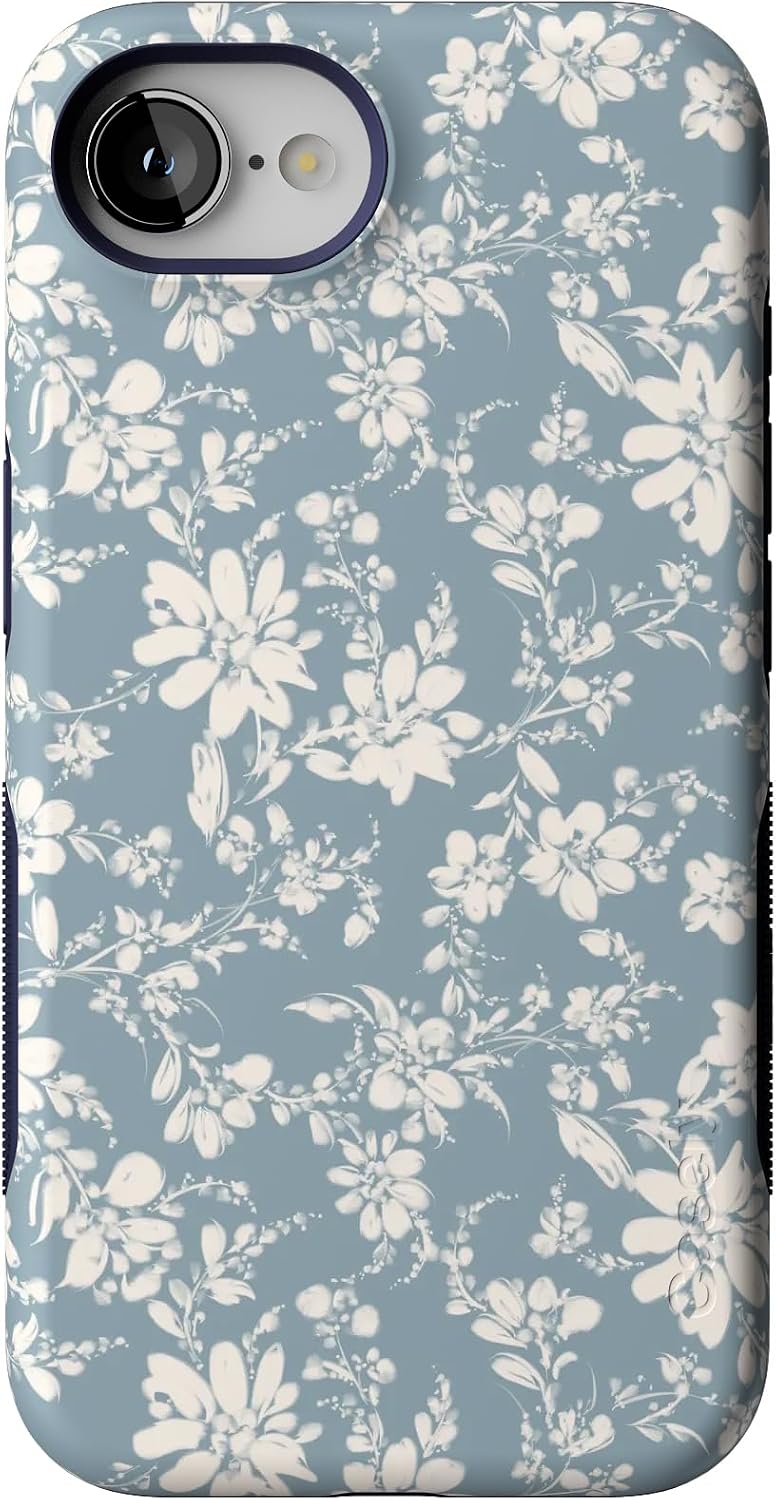 71hxWaqPtML._AC_SL1500_ Casely iPhone 16e Case | Afternoon Tea | Blue Floral | Bold Protective Design | Compatible with MagSafe