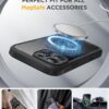 Miracase for iPhone 16 Pro Case with 360° Magnetic Ring Stand [Compatible with Magsafe] Full-Body Drop Proof Bumper Phone Case with Built-in 9H Tempered Glass Screen Protector,Black