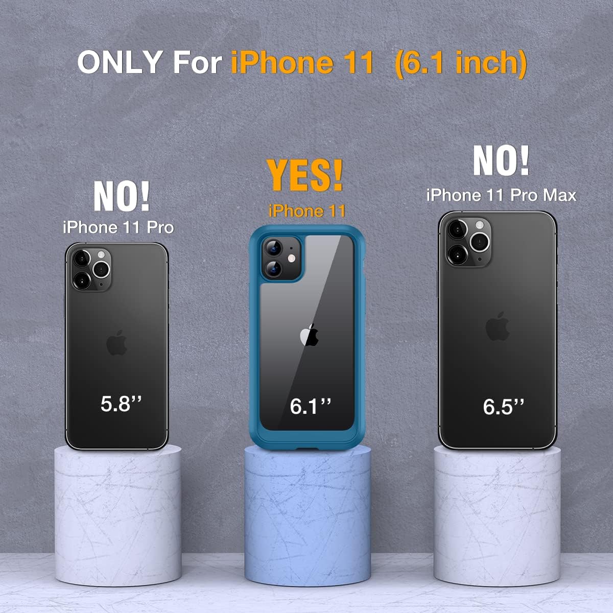 71i7v4USoTL._AC_SL1200_ Miracase Glass Series for iPhone 11 Case 6.1 inch, Upgraded Full-Body Rugged Phone Bumper Case Cover with Built-in 9H Tempered Glass Screen Protector and Camera Protector, Light Blue