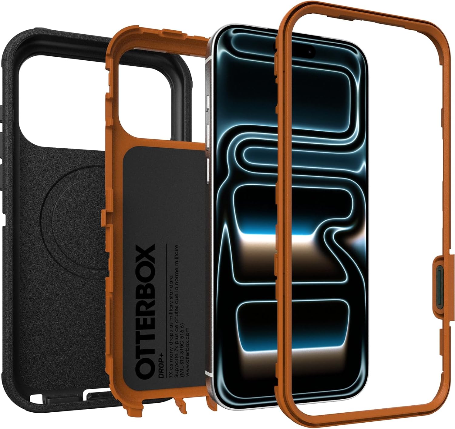71i9Qsf97L._AC_SL1500_ OtterBox iPhone 17 Pro Max (Only) - Defender Series Case - Black Chateau (Black & Orange) - Snaps on MagSafe - Tough - Rugged & Durable