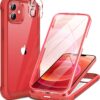 71iCZNfdUyL._AC_SL1500_ Miracase Glass Series for iPhone 12/12 Pro Case 6.1 inch, Upgraded Full-Body Rugged Phone Bumper Case Cover with Built-in 9H Tempered Glass Screen Protector and Camera Protector, Red
