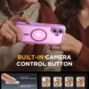 Miracase for iPhone 16 Case 6.1'', [Bubble Free] Full-Body Bumper Phone case with Built-in Full Glass Screen &Camera Control,No Gap,Compatible with MagSafe,Drop Proof 16 Cover,Pink