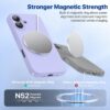 Miracase Magnetic for iPhone 16 Plus Case, [Soft Anti-Scratch Microfiber Lining], Compatible with MagSafe, Liquid Silicone Shockproof Drop Protection Phone Case for 16 Plus,Light Purple