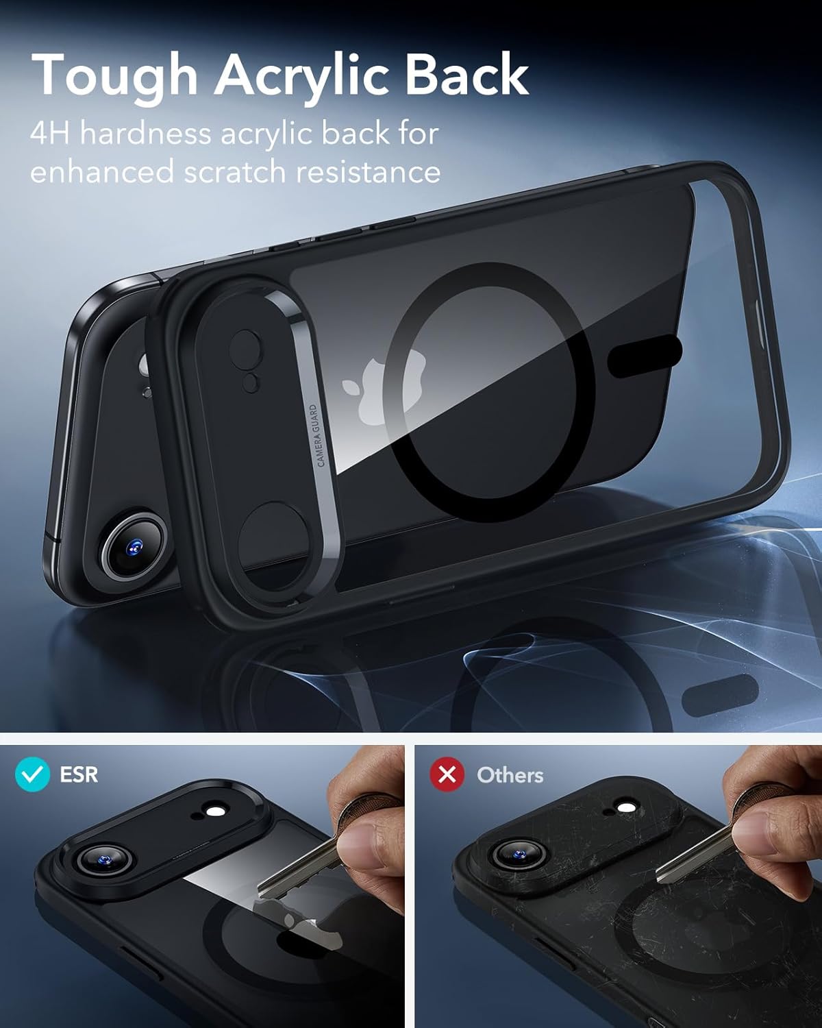 71j1tRjdBfL._AC_SL1500_ ESR for iPhone Air Case, Camera Control Cover, Compatible with MagSafe, Shockproof Military-Grade Protection, Magnetic Phone Case for iPhone Air, Classic Hybrid Case, Clear Black